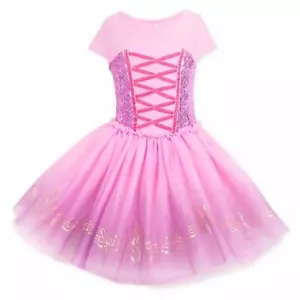 Disney Store Tangled Rapunzel Costume Dress Laced Leotard Tutu Sequin Size 4 NEW - Picture 1 of 5