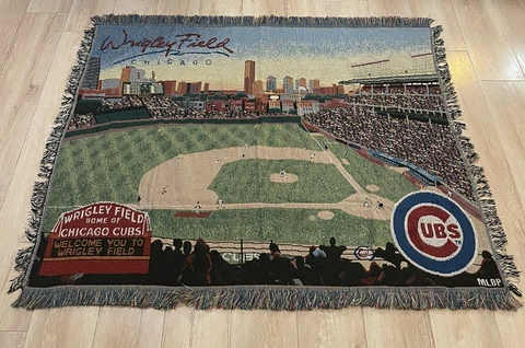 Chicago Cubs Wrigley Field Woven Stadium Throw by Northwest 60x49 Cover