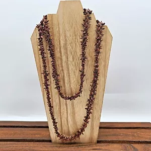 Delicate Handcrafted Woven Seed Necklace in Brown - Picture 1 of 10