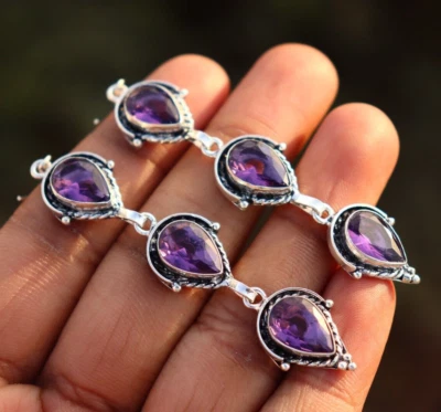 Purple Amethyst Gemstone Handmade 925 Sterling Silver Jewelry Earring for women - Image 1 of 3