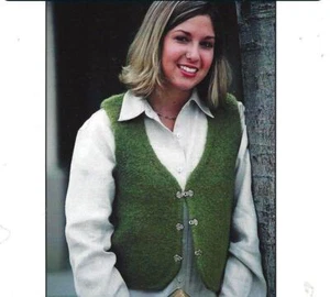 CLASSIC WOOL VEST to KNIT & FELT in WORSTED WT YARN by FIBER TRENDS - Picture 1 of 1