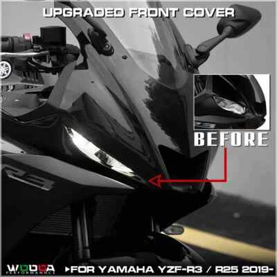 Front Nose Upper Cowl Fairing Fit For Yamaha YZF R3 R25 2019-2024 Headlight Cowl Foto 1 de 4
