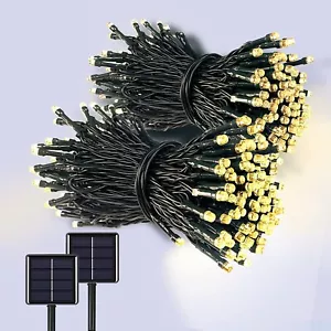 2 Pack Solar String Lights Outdoor 200 LED Extra-Long 72FT Solar Powered Lights - Picture 1 of 8