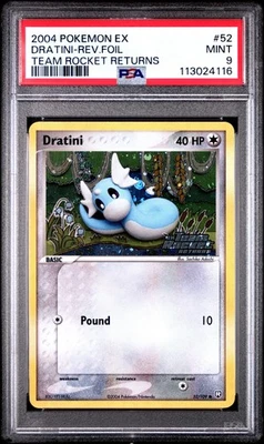 2004 POKEMON EX TEAM ROCKET RETURNS DRATINI #52 REVERSE PSA 9 MINT #113024116 - Image 1 of 2