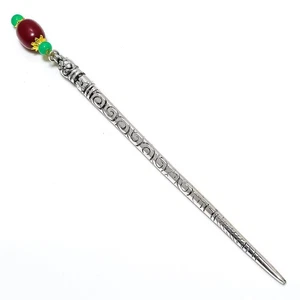 Onyx Red Gemstone 925 Sterling Silver Handmade Jewelry Hair Pin Stud K731 - Picture 1 of 6