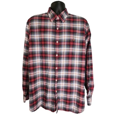 Ralph Lauren Plaid Button Down Shirt Classic Fit Flesh Pony XXL - Image 1 of 4