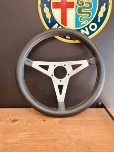 BWA Made in Italy Used Original 14" LEATHER STEERING WHEEL Alfa BMW Fiat Porsche - Bild 1 von 5