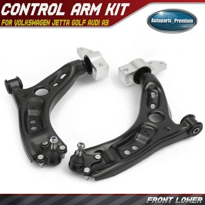 2pcs Front Lower Control Arm with Ball Joint for Volkswagen Jetta Golf Audi A3 - Image 1 of 4