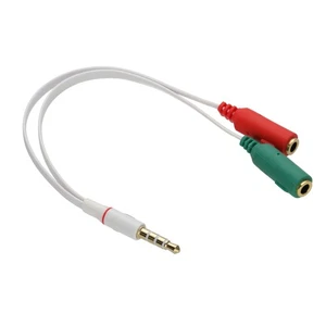 Kopfhörer & Mikrofon Adapter Kabel 2 x 3.5mm Stereo Buchsen Zu 3.5 MM 4 Stange ( - Bild 1 von 5