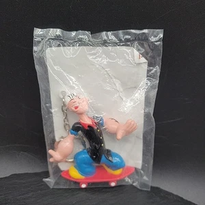 Popeye The Sailor Man Keychain Figure On Skateboard Skater Skating Vtg 2000 - Picture 1 of 6