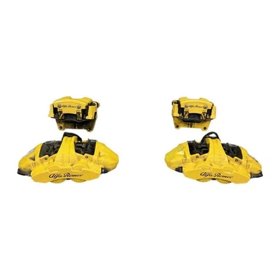2018-2024 Alfa-Romeo Stelvio Brake Caliper Set Yellow Non-Cross Drilled OEM Part - Image 1 of 4