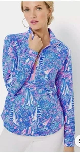 Lilly Pulitzer NWT UPF 50+ Skipper Popover Boca Blue ITS A SAILABRATION small - Picture 1 of 2