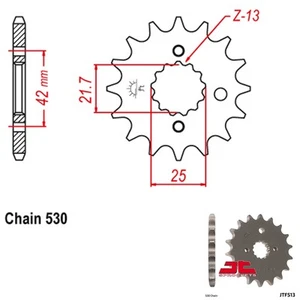 JT Sprockets Countershaft Sprocket 530 Pitch 16 Tooth Suzuki TL1000S (1997-2000) - Picture 1 of 2