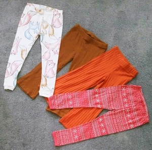 lot 4pcs sz 3T Toddler Girl 2 Pants Old Navy Easy Peasy 2 PJ Pants Just One You - Picture 1 of 10