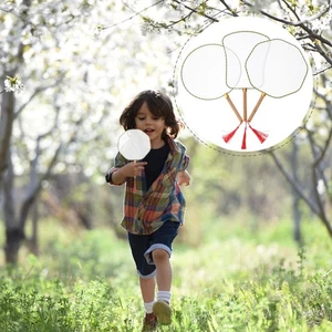 3 Pcs Blank Round Fan DIY Drawing Fans Bride Child Handmade Craft Painting - Picture 1 of 10