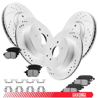 Front & Rear DRILLED Disc Rotors Brake Pads Kit for 2003-2011 Nissan Murano 3.5L - Image 1 of 4