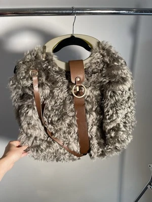 MARNI Cross Body Bag Real Sheepskin Leather Trim Lucite Handle - Image 1 of 4