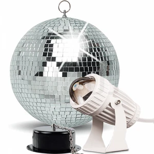 Mirror Ball Kit 20 Party Disco Light Set 20cm Mirrorball Motor White Pin Spot - Picture 1 of 5