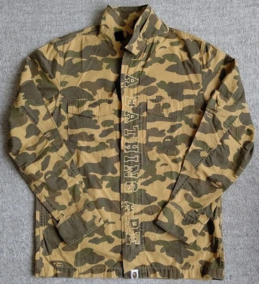 BAPE Military Shirt Jacket Yellow Camo M Used Durable Style - Image 1 of 4