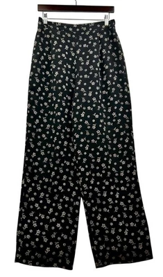 Pantalones clásicos Pendleton vintage para mujer talla 6 negros florales oscuros academia pierna ancha Foto 1 de 4