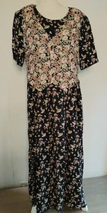 Abito vintage floreale cottagecore rayon donna tg 12 Jazz II spalline floreali - Foto 1 di 11