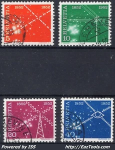 SUISSE 100 ANS DU SERVICE DES TÉLÉCOMMUNICATIONS N° 517/520 AVEC OBLITERATION - Picture 1 of 2