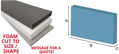 FOAM CUT TO SIZE UPHOLSTERY OUTDOOR FURNITURE CAMPER VAN BENCH SEAT CUSHION SOFA