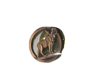 Vintage Moose copper tone brushed lapel pin - Picture 1 of 3