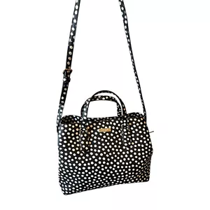 Kate Spade New York Black White Polka Dots Satchel Crossbody Purse (Nice) - Picture 1 of 15