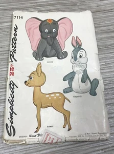 Patrón de Costura Simplicidad De Colección Walt Disney Peluche Dumbo Thumper Bambi Sin Cortar - Imagen 1 de 10