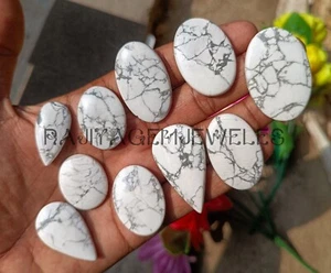 Natural Howlite Jasper Cabochon Loose Gemstones, Size- 25mm To 45mm, All Shape - Picture 1 of 8