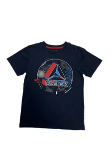 Reebok Boys T-shirt Top Size  8 Short Sleeve Blue Sports Screen Print - Picture 1 of 7