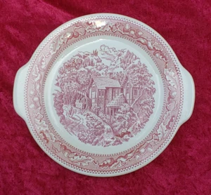 1965 Royal Ironstone Memory Lane 10 1/2" Tab Handled Cake Plate - Picture 1 of 4