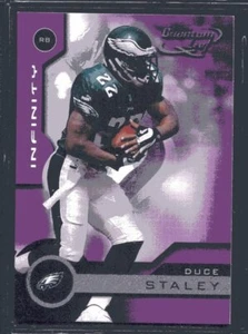 DUCE STALEY 2001 QUANTUM LEAF INFINITY PURPLE 16/50 PHILADELPHIA EAGLES RB - Picture 1 of 2