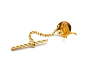 Vintage 10k Yellow Gold Goose Tie Tack Pin Bird Flying - Image 1 of 4