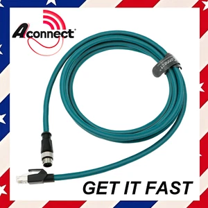 M12 8 Pin A-Code Male to RJ45 High Flexible Shielded Industrial Cable forCognex - Picture 1 of 3