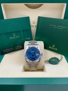 Rolex Date Just 41mm Smooth Blue Roman Dial Oyster 126300 Pre-Owned 2025 - Picture 1 of 9