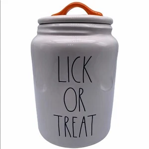 Rae Dunn LICK OR TREAT Dog Treat Canister - Picture 1 of 2