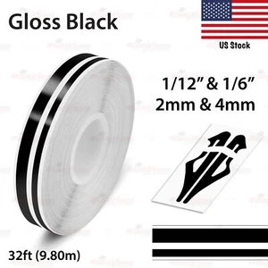 1/2" 12mm Vinyl Pinstriping PinStripe Styling Double Line Sticker GLOSS BLACK - Picture 1 of 12