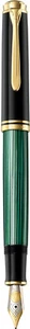 Pelikan M800 Souverän Fountain pen Black-Green  (piston mechanism) 4 nib sizes - Picture 1 of 7