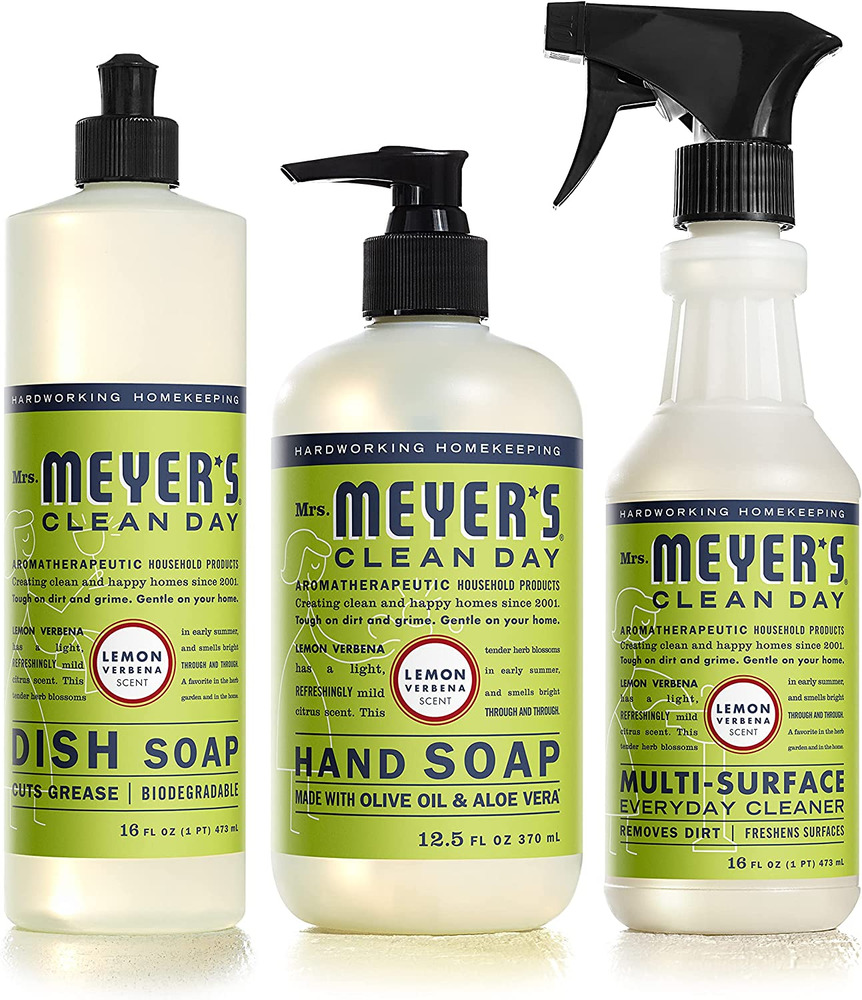 Mrs. Meyer's Essentials Hand Soap, Dish Soap & All Purpose Cleaner Lemon Verbena