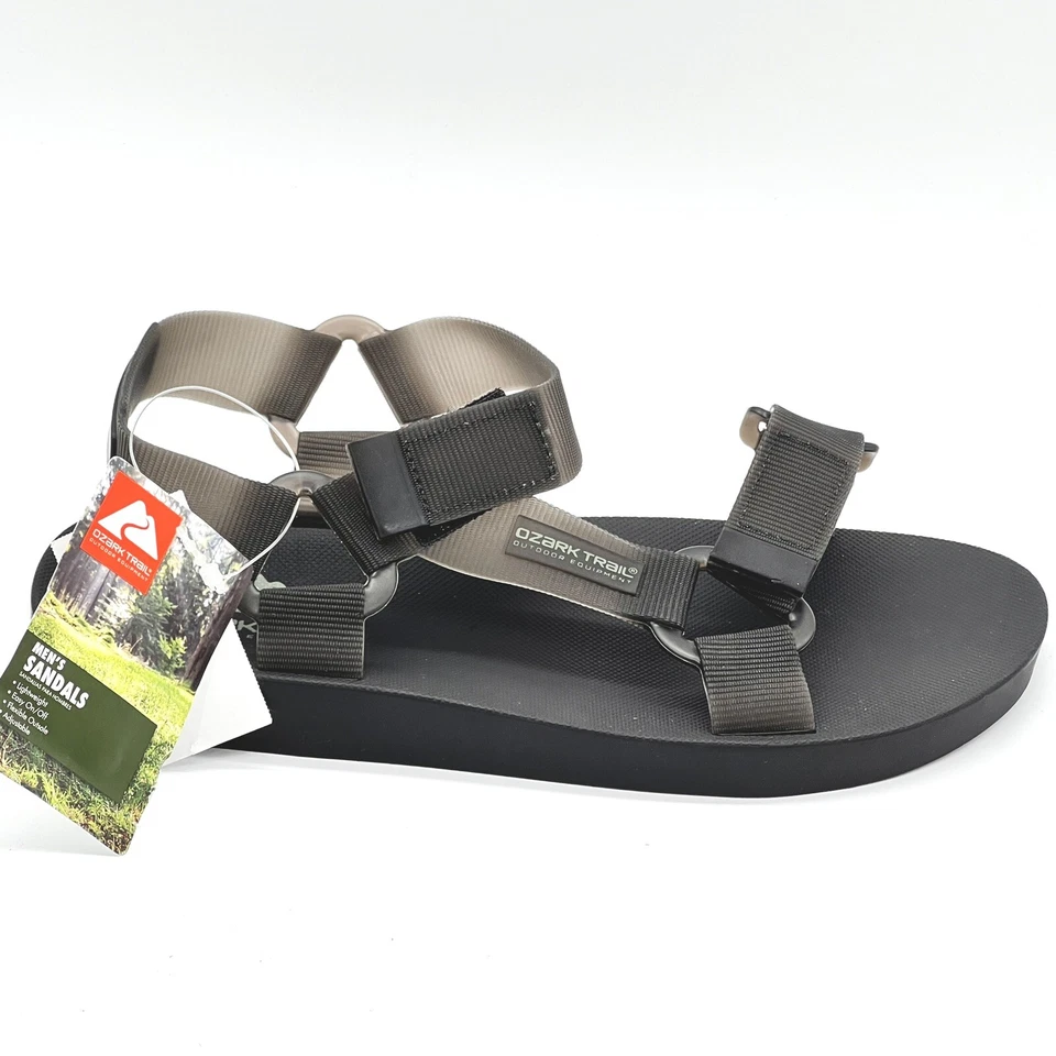 Sandálias Ozark Trail masculinas ao ar livre pretas casuais novas com etiquetas caminhada leve tamanho 11 - Imagem 1 de 4