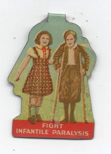 Pinback plegable años 40 lucha parálisis infantil niños - Imagen 1 de 1