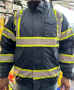 Chaqueta de bombardero de seguridad reflectante clase 3 con revestimiento sherpa - Imagen 1 de 12