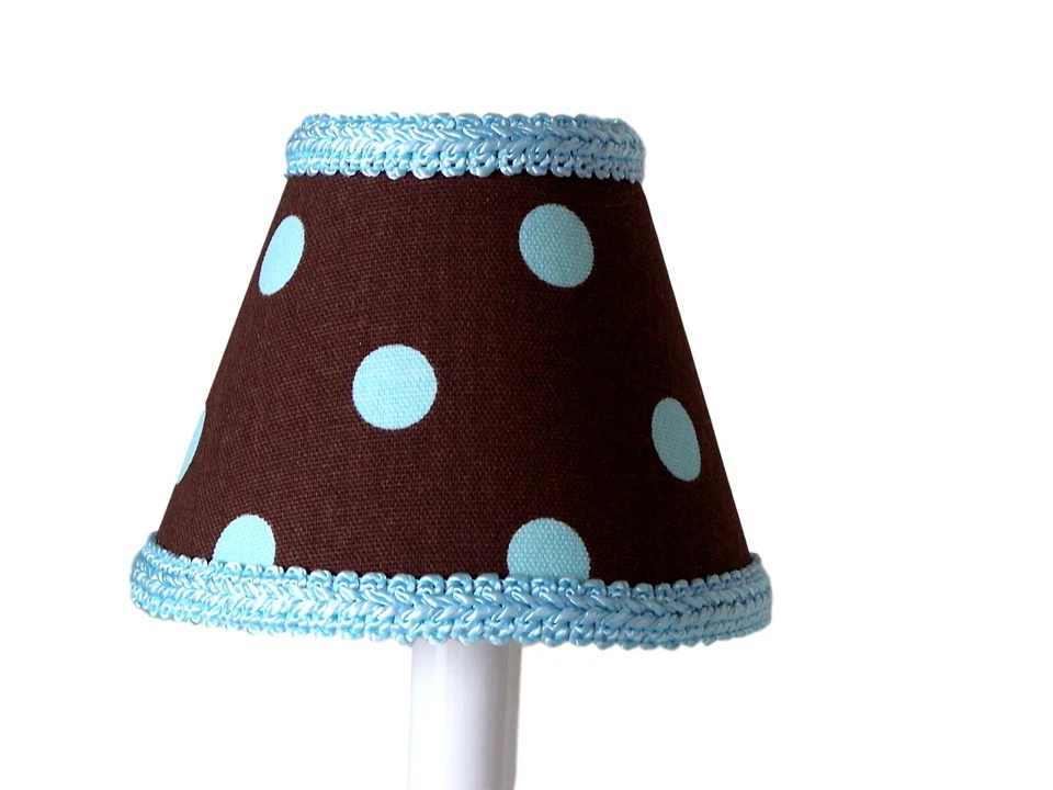 Tonos de araña de punto marrón chocolate y azul, pantalla de aplique mini lámpara de 5", para niño Foto 1 de 1