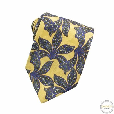 Corbata Jacquard Brillante Floral 100 % Seda Multi Azul Dorado Stefano Ricci Nueva sin Etiquetas Foto 1 de 4