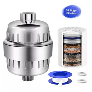 20 Stage Shower Filter for Hard Water - Filter to Remove Chlorine and Fluoride - Picture 1 of 12