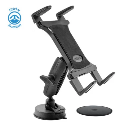 Windshield or Dash Heavy-Duty Sticky Suction Tablet Mount for Apple iPad Samsung - Image 1 of 4
