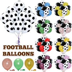 Football Balloons HELIUM Soccer Balls PRINTED Balloon LATEX Match Party Decor UK - Picture 1 of 21