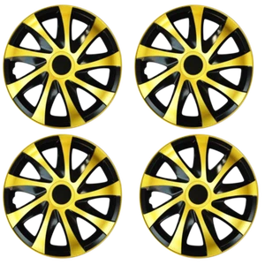 16" Wheel Covers Hub Caps 16 Inch Wheel Trims Trim Set Of 4 Plastic [DRAC Gold] - Picture 1 of 4